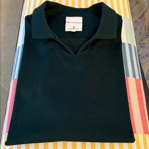 RE Clothing Company, made in Tokyo, 100% Organic Cotton Green Skipper Polo Shirt